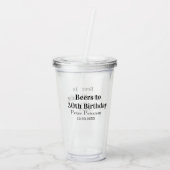 Beers to 30th birthday name date man stylishSimple Acryltrinkbecher (Rückseite)