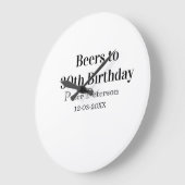 Beers to 30th birthday name date man stylishSimple Große Wanduhr (Winkel)