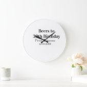 Beers to 30th birthday name date man stylishSimple Große Wanduhr (Zuhause)