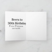Beers to 30th birthday name date man stylishSimple Karte (Innenseite)
