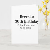 Beers to 30th birthday name date man stylishSimple Karte (Gelbe Blume)