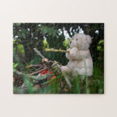 Beertje dat bij kampvuur zit. puzzle (Horizontal)