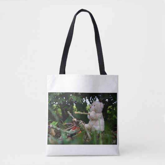 Beertje dat bij kampvuur zit. tasche (Vorderseite)
