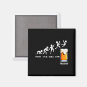 Beervolution Bier-Evolutionswoche Freitag Lustig Magnet (Vorderseite/Rückseite)