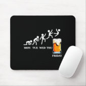 Beervolution Bier-Evolutionswoche Freitag Lustig Mousepad (Mit Mouse)