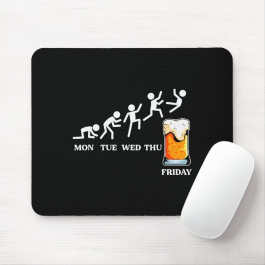 Beervolution Bier-Evolutionswoche Freitag Lustig Mousepad (Mit Mouse)