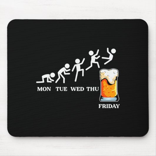Beervolution Bier-Evolutionswoche Freitag Lustig Mousepad (Vorne)