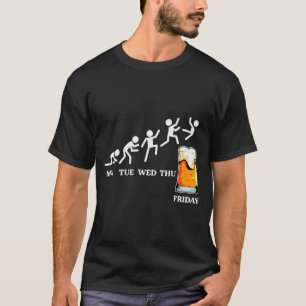 Beervolution Bier-Evolutionswoche Freitag Lustig T-Shirt