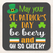 Beery Cheery St. Patrick's Day Rechteckiger Pappuntersetzer (Vorderseite)