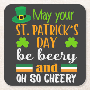 Beery Cheery St. Patrick's Day Rechteckiger Pappuntersetzer