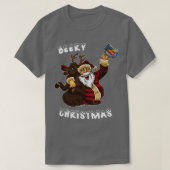 Beery Christmas Santa Claus trinkt Bier T-Shirt (Design vorne)