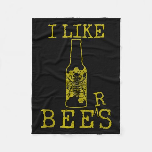 Bees & Beer - Funny Quote Beekeeng Beekeeper G Fleecedecke (Vorderseite)