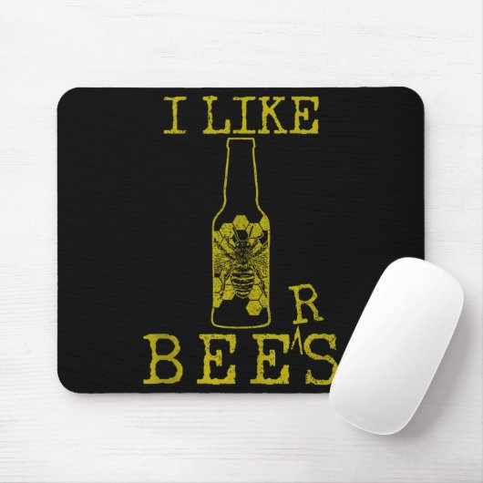 Bees & Beer - Funny Quote Beekeeng Beekeeper G Mousepad (Mit Mouse)