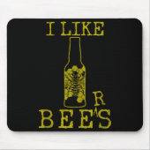 Bees & Beer - Funny Quote Beekeeng Beekeeper G Mousepad (Vorne)