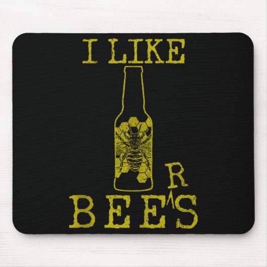 Bees & Beer - Funny Quote Beekeeng Beekeeper G Mousepad (Vorne)