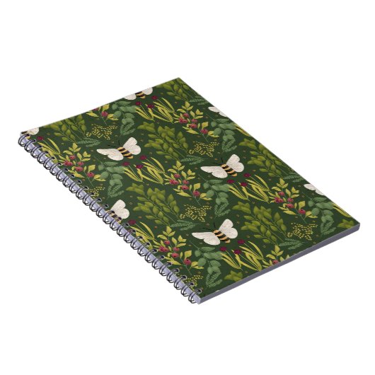 Bees and Foliage Spiral Notebook Notizblock (Rechte Seite)