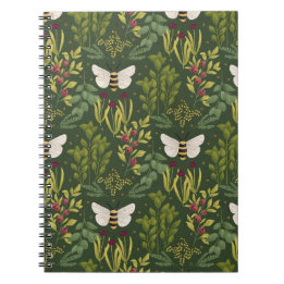 Bees and Foliage Spiral Notebook Notizblock