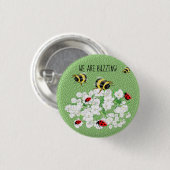 BEES and LadyBugs - Art of LeahG Rette die Bienen Button (Vorne & Hinten)