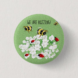 BEES and LadyBugs - Art of LeahG Rette die Bienen Button