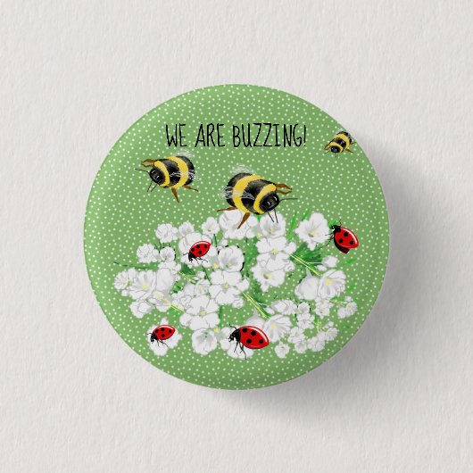 BEES and LadyBugs - Art of LeahG Rette die Bienen Button (Vorderseite)
