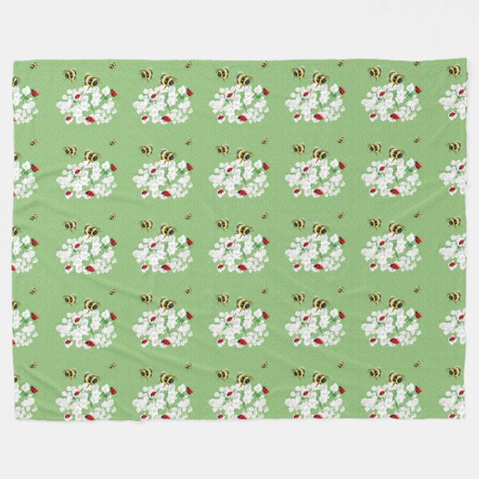 BEES and LadyBugs - Art of LeahG Rette die Bienen Fleecedecke (Vorderseite (Horizontal))