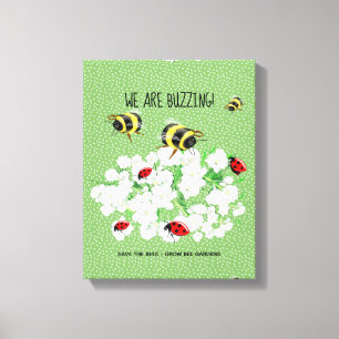 BEES and LadyBugs - Art of LeahG Rette die Bienen Leinwanddruck