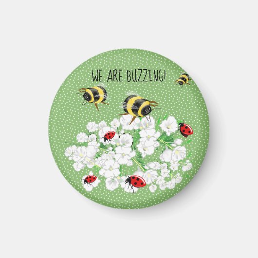 BEES and LadyBugs - Art of LeahG Rette die Bienen Magnet (Vorne)