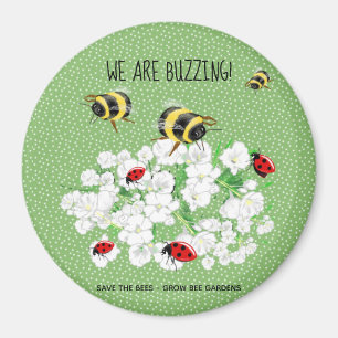 BEES and LadyBugs - Art of LeahG Rette die Bienen Magnet