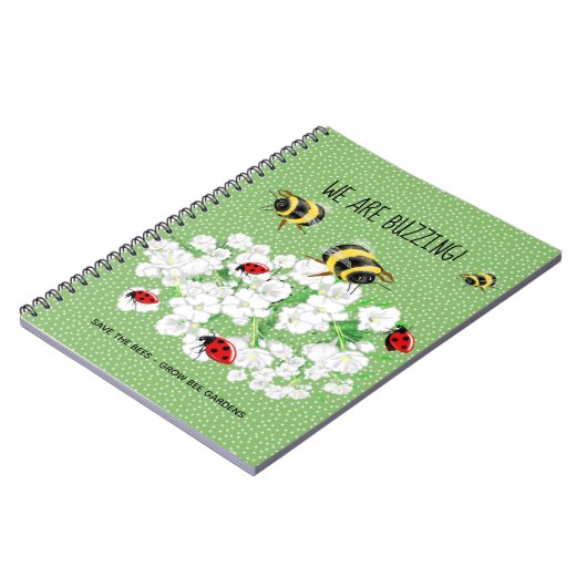 BEES and LadyBugs - Art of LeahG Rette die Bienen Notizblock (Linke Seite)