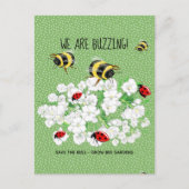 BEES and LadyBugs - Art of LeahG Rette die Bienen Postkarte (Vorderseite)