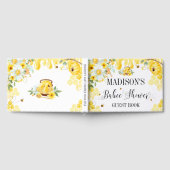 Bees Baby Shower Yellow Floral  Gästebuch (Voll)