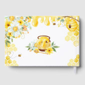 Bees Baby Shower Yellow Floral  Gästebuch (Rückseite)