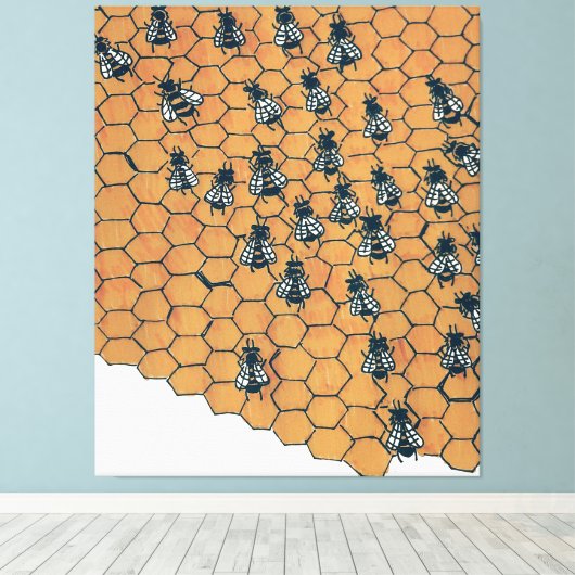 Bees Canvas Leinwanddruck (Insitu (Holzboden))