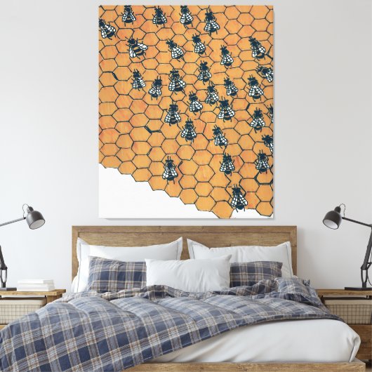 Bees Canvas Leinwanddruck (Insitu (Schlafzimmer))