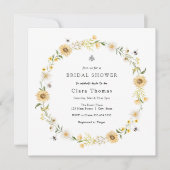 Bees Daisies Sunflowers Bridal Dusche Einladung (Vorderseite)