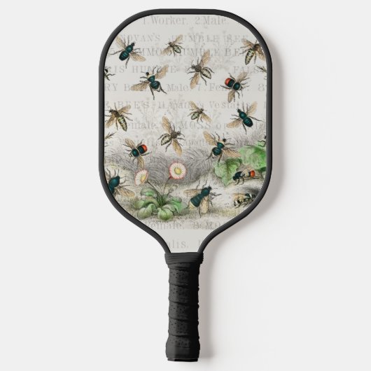Bees Honey Worker Queen Nature Antique Bee Pickleball Schläger (Rückseite)