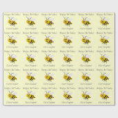 Bees Just Add Name Geburtstag Geschenkpapier (Flach)
