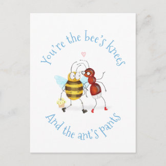 Bee's knees and ant's pants postcard postkarte