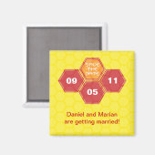 Bee's Knees Yellow Save the Date Magnet (Vorderseite/Rückseite)
