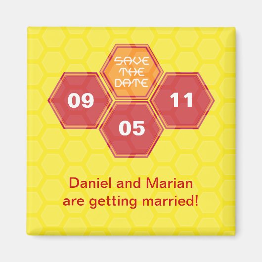Bee's Knees Yellow Save the Date Magnet (Vorne)