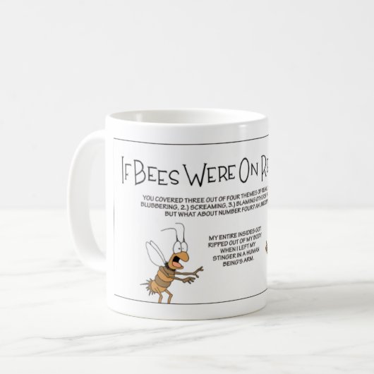 Bees on Reality TV Kaffeetasse (Vorderseite Links)