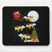 Bees Santa Sleigh Flying Funny Magical Christmas P Mousepad (Vorne)