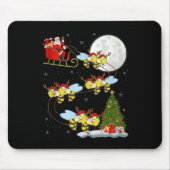 Bees Santa Sleigh Flying Funny Magical Christmas T Mousepad (Vorne)