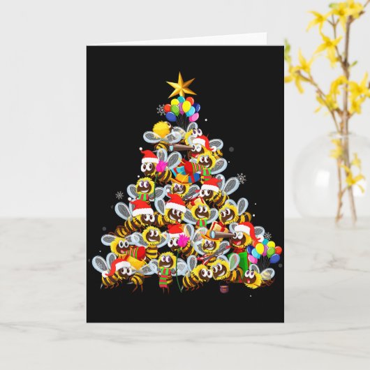 Bees Tree Christmas Sweater Xmas For Bees Lover Karte (Gelbe Blume)