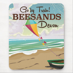 Beesands Beach Devon Vintage Reiseplakat Mousepad