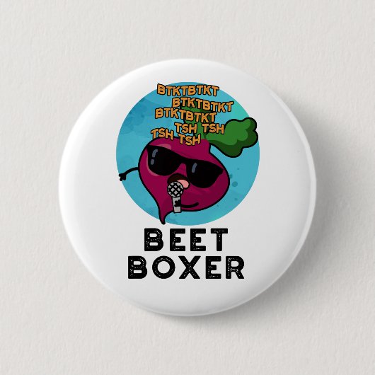 Beet Boxer Funny Beatbox Veggie Pub Button (Vorderseite)