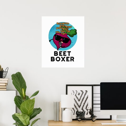 Beet Boxer Funny Beatbox Veggie Pub Poster (Heimbüro)