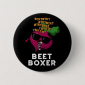 Beet Boxer Funny Beatbox Veggie Pun Dark BG Button (Vorderseite)