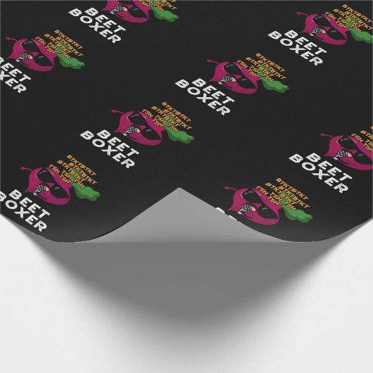 Beet Boxer Funny Beet Puff Dark BG Geschenkpapier (Ecke)