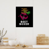 Beet Boxer Funny Beet Puff Dark BG Poster (Küche)